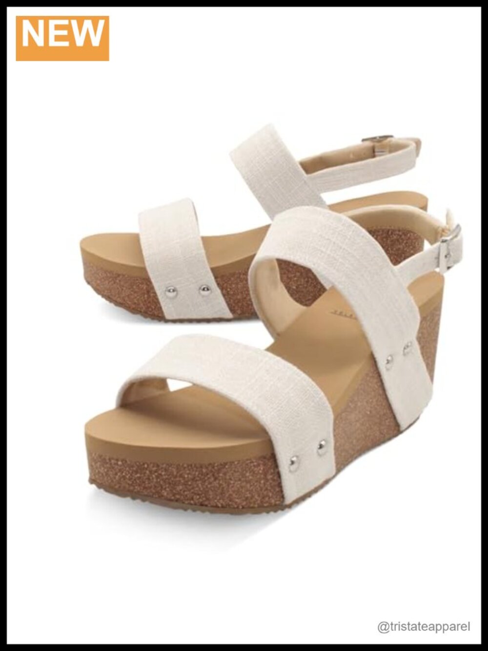 Ankle Strap Wedge Sandal with Cork Bottom & EVA Insole
